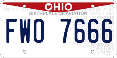 OH license plate FWO7666