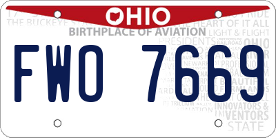 OH license plate FWO7669