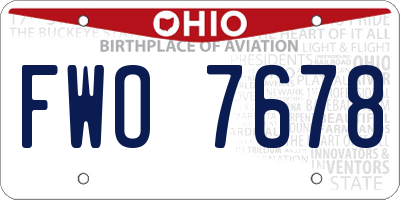 OH license plate FWO7678
