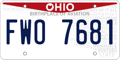 OH license plate FWO7681