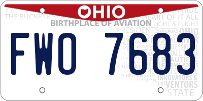 OH license plate FWO7683