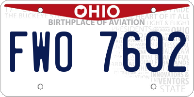 OH license plate FWO7692