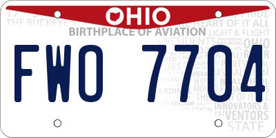 OH license plate FWO7704