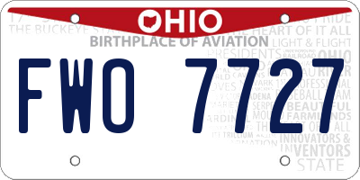 OH license plate FWO7727