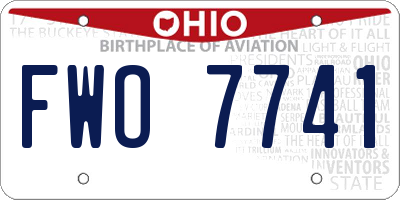 OH license plate FWO7741