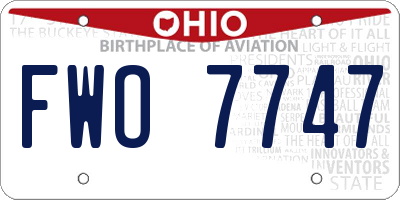 OH license plate FWO7747