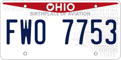 OH license plate FWO7753