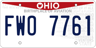 OH license plate FWO7761