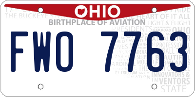 OH license plate FWO7763