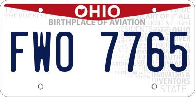OH license plate FWO7765