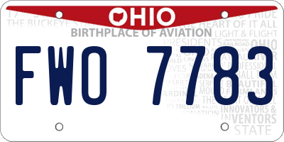 OH license plate FWO7783