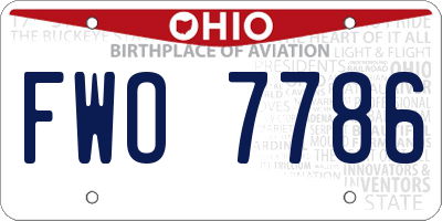 OH license plate FWO7786