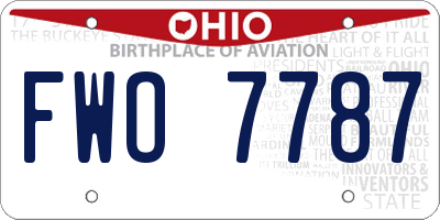 OH license plate FWO7787