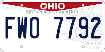 OH license plate FWO7792
