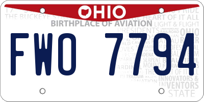 OH license plate FWO7794
