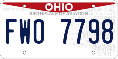 OH license plate FWO7798