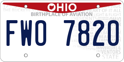 OH license plate FWO7820