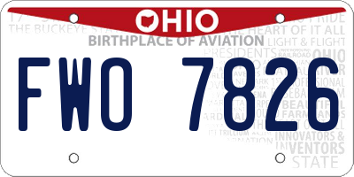 OH license plate FWO7826