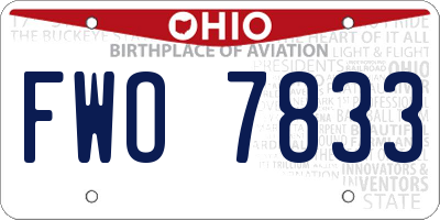 OH license plate FWO7833