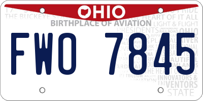 OH license plate FWO7845