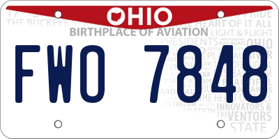 OH license plate FWO7848