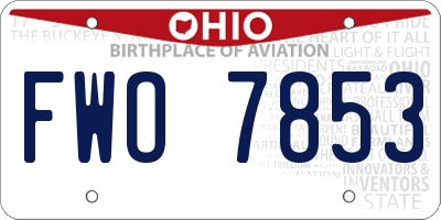 OH license plate FWO7853
