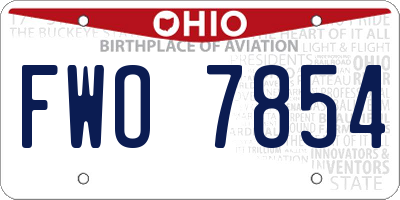 OH license plate FWO7854