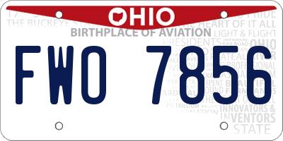 OH license plate FWO7856