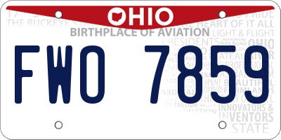 OH license plate FWO7859