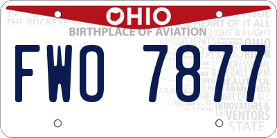 OH license plate FWO7877