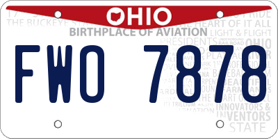 OH license plate FWO7878