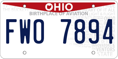 OH license plate FWO7894