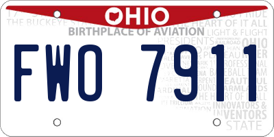 OH license plate FWO7911