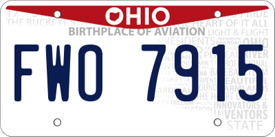 OH license plate FWO7915