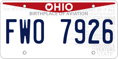 OH license plate FWO7926