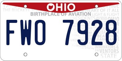 OH license plate FWO7928