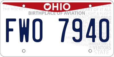 OH license plate FWO7940