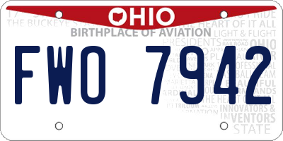OH license plate FWO7942