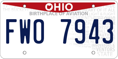 OH license plate FWO7943