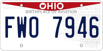 OH license plate FWO7946