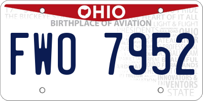 OH license plate FWO7952