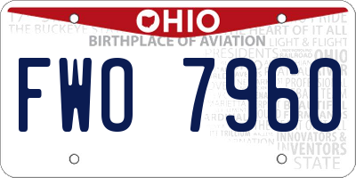OH license plate FWO7960