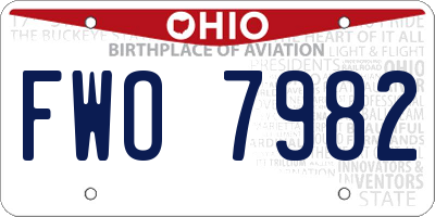 OH license plate FWO7982