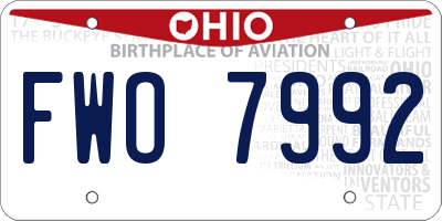 OH license plate FWO7992