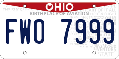 OH license plate FWO7999