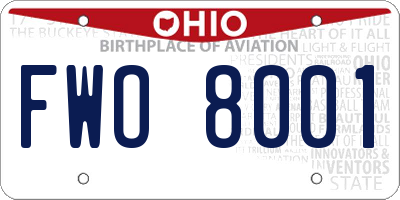 OH license plate FWO8001