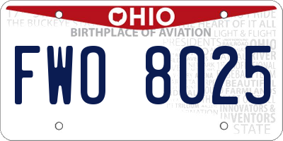 OH license plate FWO8025