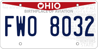 OH license plate FWO8032