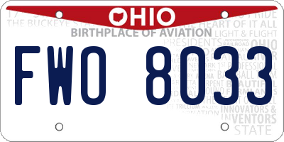 OH license plate FWO8033