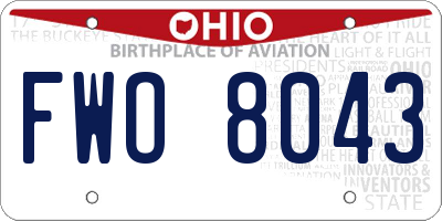 OH license plate FWO8043